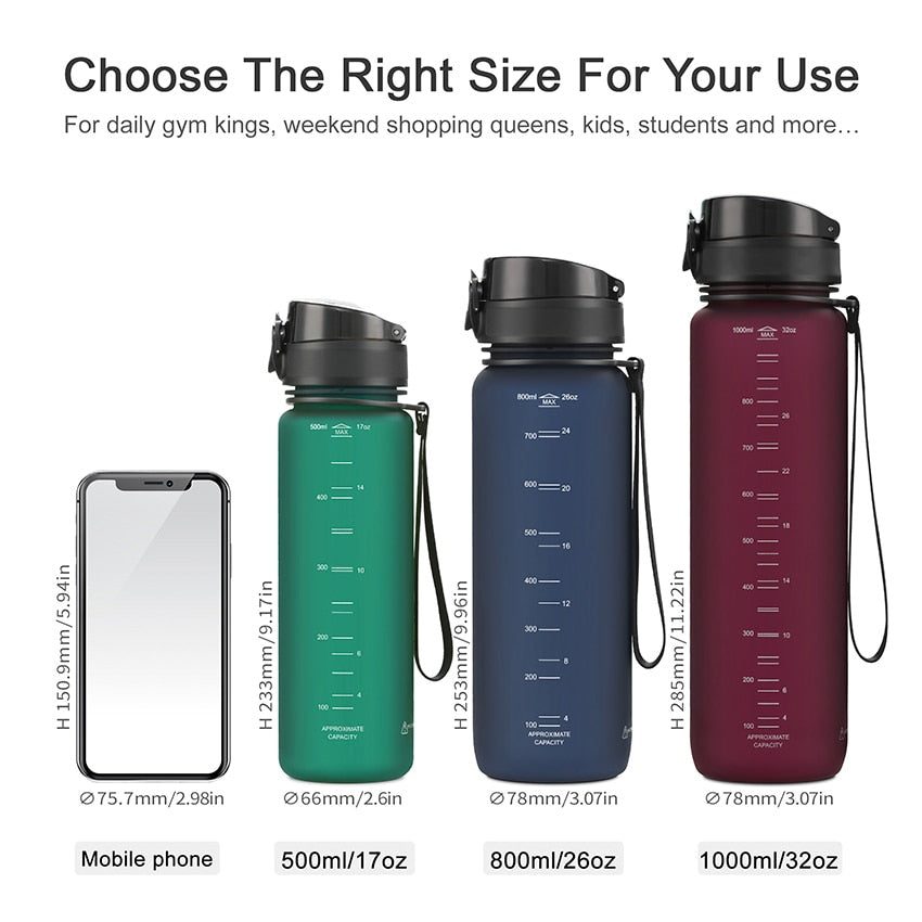 Portable Sport Water Bottle BPA Free Shaker for Men Female Student