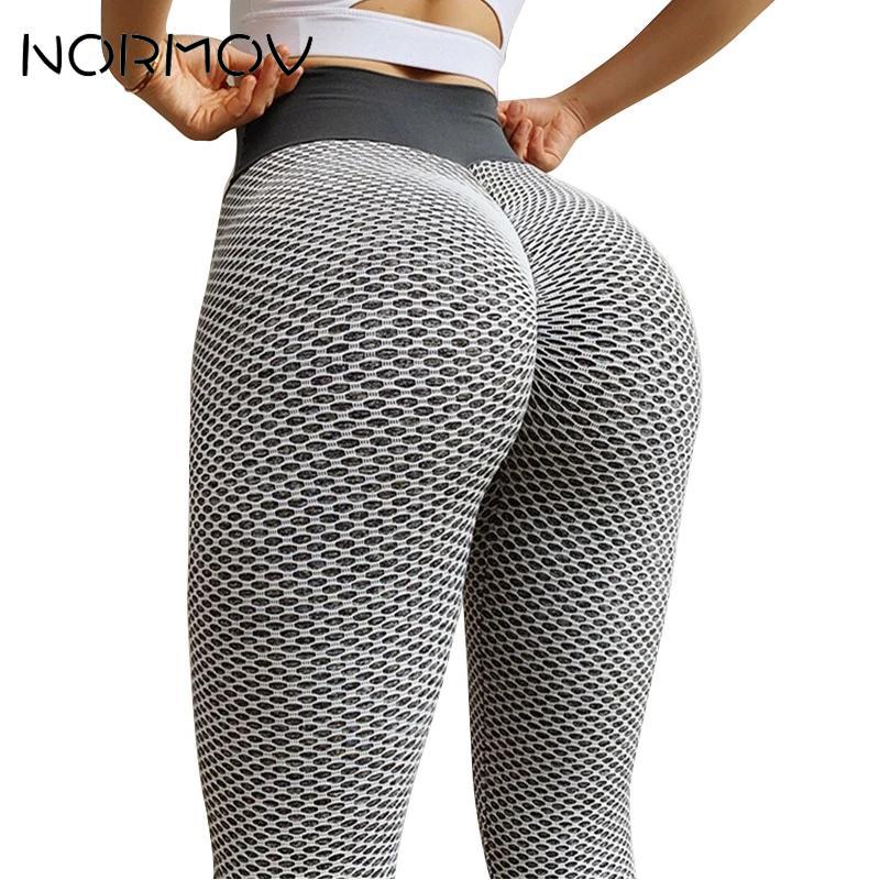 NORMOV Jacquard Yoga Pants Seamless Sports Tights Fitness High Waist  Leggings Breathable Gym Fitness Push Up Clothing Girl 2022