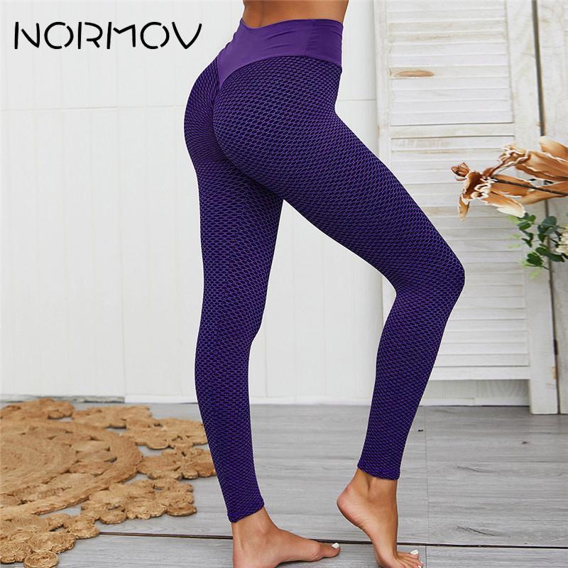 NORMOV Jacquard Yoga Pants Seamless Sports Tights Fitness High Waist  Leggings Breathable Gym Fitness Push Up Clothing Girl 2022